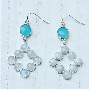 Luvleigh designs - aqua chalcedony & moonstone earrings